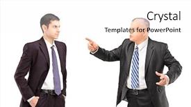  Presentation with angry - Audience pleasing presentation design consisting of conflict management - angry mature man backdrop and a white colored foreground
