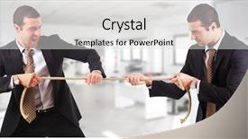  Presentation with conflict - Amazing presentation having conflict management - businessmen twins pulling a rope backdrop and a light gray colored foreground