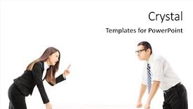  Presentation with conflict - Cool new PPT layouts with conflict management - businesspeople having a quarrel isolated backdrop and a white colored foreground