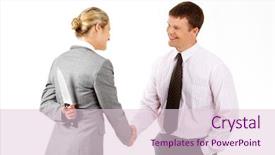  Presentation with conflict management - Colorful PPT theme enhanced with conflict management - conceptual image of business woman backdrop and a lemonade colored foreground