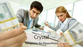  Presentation with aggression - Colorful PPT theme enhanced with conflict management - image of angry employees backdrop and a  colored foreground