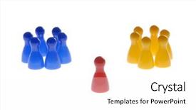  Presentation with conflict management - Audience pleasing slide set consisting of conflict management - play figures with symbol content backdrop and a white colored foreground