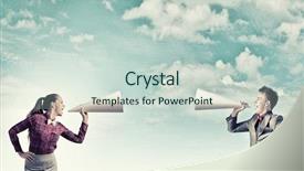  Presentation with people - Colorful slide set enhanced with conflict management - two business people shouting backdrop and a lemonade colored foreground