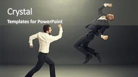  Presentation with conflict management - Presentation with conflict management - two businessmen in fight one background and a gray colored foreground
