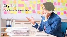  Presentation with employee recognition vedio - Slide deck consisting of conflict negotiation - young handsome employee with many background and a  colored foreground