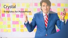  Presentation with employee recognition vedio - Presentation design consisting of conflict negotiation - young handsome employee with many background and a lemonade colored foreground