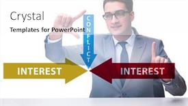  Presentation with conflict - PPT theme featuring conflict-of-interest-concept background and a white colored foreground
