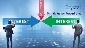  Presentation with conflict - Slides enhanced with conflict-of-interest-concept background and a light blue colored foreground