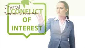  Presentation with conflict - Presentation theme having conflict-of-interest-concept background and a cream colored foreground