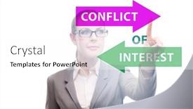  Presentation with conflict - Presentation theme featuring conflict-of-interest-concept background and a white colored foreground