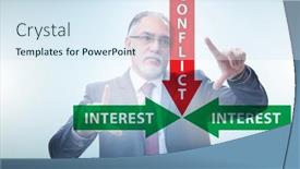  Presentation with conflict - Slides with conflict-of-interest-concept background and a sky blue colored foreground