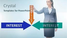  Presentation with conflict - Presentation theme enhanced with conflict-of-interest-concept background and a sky blue colored foreground