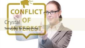  Presentation with conflict - Presentation theme consisting of conflict-of-interest-concept background and a soft green colored foreground