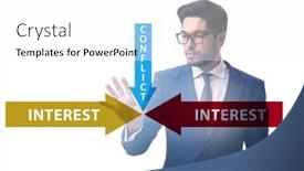  Presentation with conflict - Slide deck having conflict-of-interest-concept background and a white colored foreground