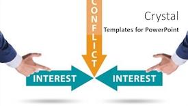  Presentation with conflict - PPT theme enhanced with conflict-of-interest-concept background and a white colored foreground