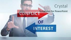  Presentation with conflict - Slide deck enhanced with conflict-of-interest-concept background and a sky blue colored foreground