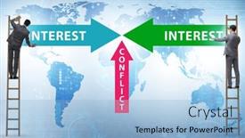  Presentation with conflict - PPT theme having conflict-of-interest-concept background and a light blue colored foreground