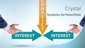  Presentation with conflict - PPT theme enhanced with conflict-of-interest-concept background and a sky blue colored foreground