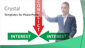  Presentation with conflict - PPT theme enhanced with conflict-of-interest-concept background and a white colored foreground