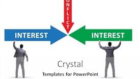  Presentation with conflict - Presentation theme enhanced with conflict-of-interest-concept background and a white colored foreground