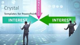  Presentation with conflict - PPT theme having conflict-of-interest-concept background and a cool aqua colored foreground
