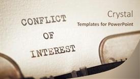  Presentation with conflict - Cool new presentation design with conflict-of-interest-phrase-written backdrop and a lemonade colored foreground