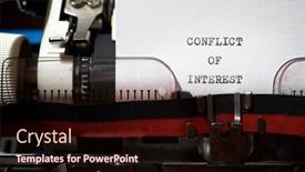  Presentation with conflict - Presentation theme with conflict-of-interest-phrase-written background and a wine colored foreground