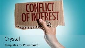  Presentation with conflict - Beautiful slide set featuring conflict of interest backdrop and a light blue colored foreground