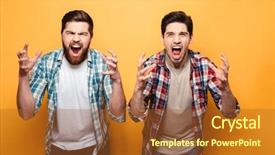  Presentation with conflict resolution - Presentation theme consisting of conflict resolution - portrait of a two angry background and a red colored foreground