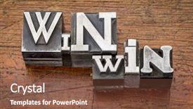  Presentation with conflict - Slide set consisting of conflict resolution - win-win strategy in mixed vintage background and a tawny brown colored foreground