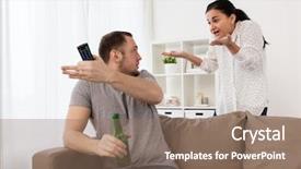  Presentation with people conflict - Slides having conflicto - people relationship difficulties conflict background and a coral colored foreground