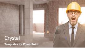  Presentation with architect - Colorful PPT theme enhanced with conflicto - senior architect or engineer scared backdrop and a coral colored foreground