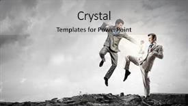  Presentation with anger - Presentation design having conflicto - two businesspeople in anger fighting background and a light gray colored foreground