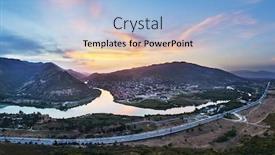  Presentation with rivers - Audience pleasing slides consisting of confluence of kura and aragvi rivers in georgia backdrop and a light blue colored foreground