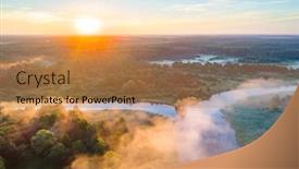  Presentation with rivers - Cool new slide deck with confluence-of-the-nioman backdrop and a coral colored foreground