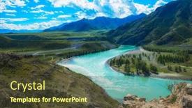  Presentation with siberia - Presentation design featuring confluence of two rivers katun and chuya the famous tourist spot in the altai mountains siberia russia background and a tawny brown colored foreground