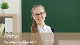  Presentation with naughty girl is standing - Beautiful theme featuring conformity - cute girl standing near green backdrop and a coral colored foreground