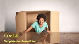  Presentation with black woman - Beautiful slides featuring conformity - happy black woman inside backdrop and a tawny brown colored foreground