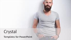  Presentation with ancient egyptian man - Cool new PPT theme with confrontation - portrait of handsome man standing backdrop and a white colored foreground