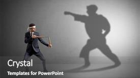  Presentation with karate - Amazing presentation having confrontation - young karate man confronting backdrop and a  colored foreground