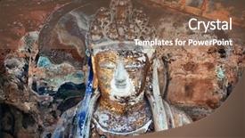  Presentation with heritage - Beautiful slide set featuring confucian - dazu rock carvings backdrop and a tawny brown colored foreground