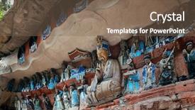  Presentation with heritage - Amazing presentation theme having confucian - dazu rock carvings backdrop and a violet colored foreground