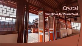  Presentation with taiwan - Theme with confucius-temple-in-tainan-taiwan background and a wine colored foreground