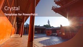  Presentation with taiwan - PPT theme with confucius-temple-in-tainan-taiwan and a tawny brown colored foreground