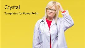  Presentation with medical hand - Theme having confuse and wonder about question background and a  colored foreground