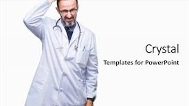  Presentation with hormone therapy medical concept - Slide deck with confuse and wonder about question background and a  colored foreground