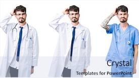 Presentation with collage medical - Cool new PPT theme with confuse and wonder about question backdrop and a light blue colored foreground