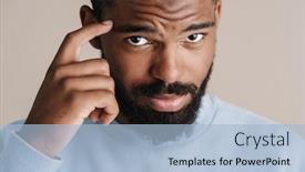  Presentation with african american couples on the mountains - Cool new presentation theme with confused-african-american-guy-pointing backdrop and a light blue colored foreground