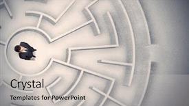  Presentation with maze - PPT theme featuring confused business man trapped background and a light gray colored foreground