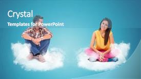  Presentation with acting - Slide set consisting of confused fake doctor acting like a clown because he can't understand the results of a treatment background and a teal colored foreground